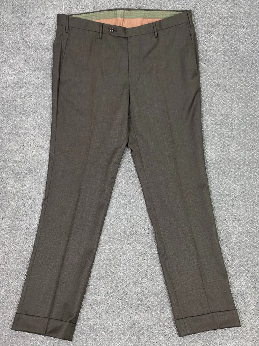 Incotex Dress Pants Slacks Men's 36 Fit 37 x 31 Brown Super 100's Wool Cuffed
